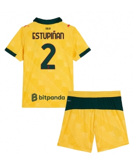 AC Milan Pervis Estupinan #2 Maglia Gara Terza Repliche 2025-26 Bambino Maniche Corte